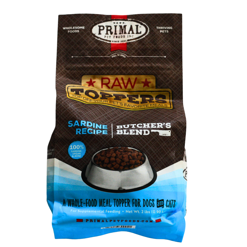 Primal Frozen Raw Toppers Sardine Recipe