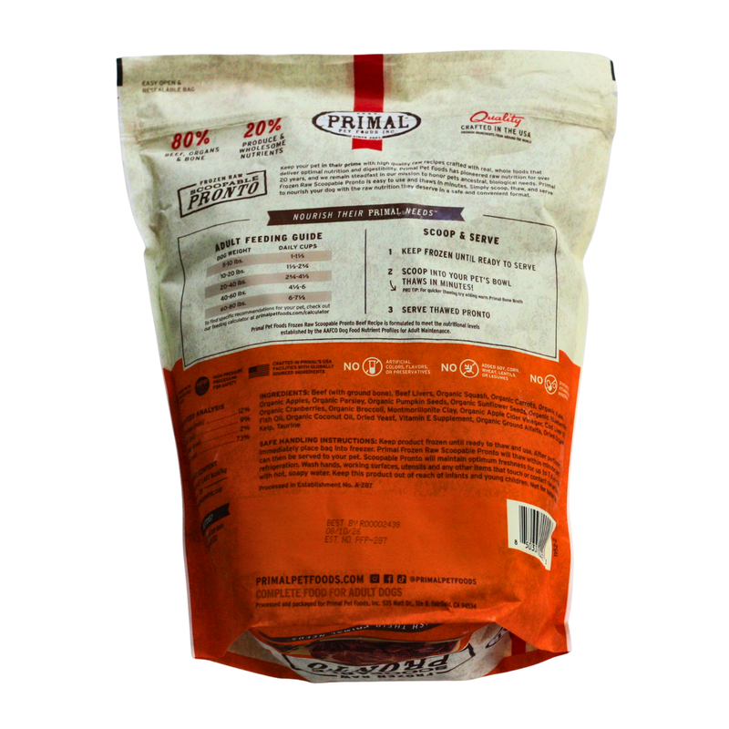 Primal Frozen Raw Pronto Beef