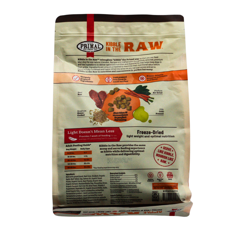 Primal Kibble in the Raw Beef (1.5 lb bag)