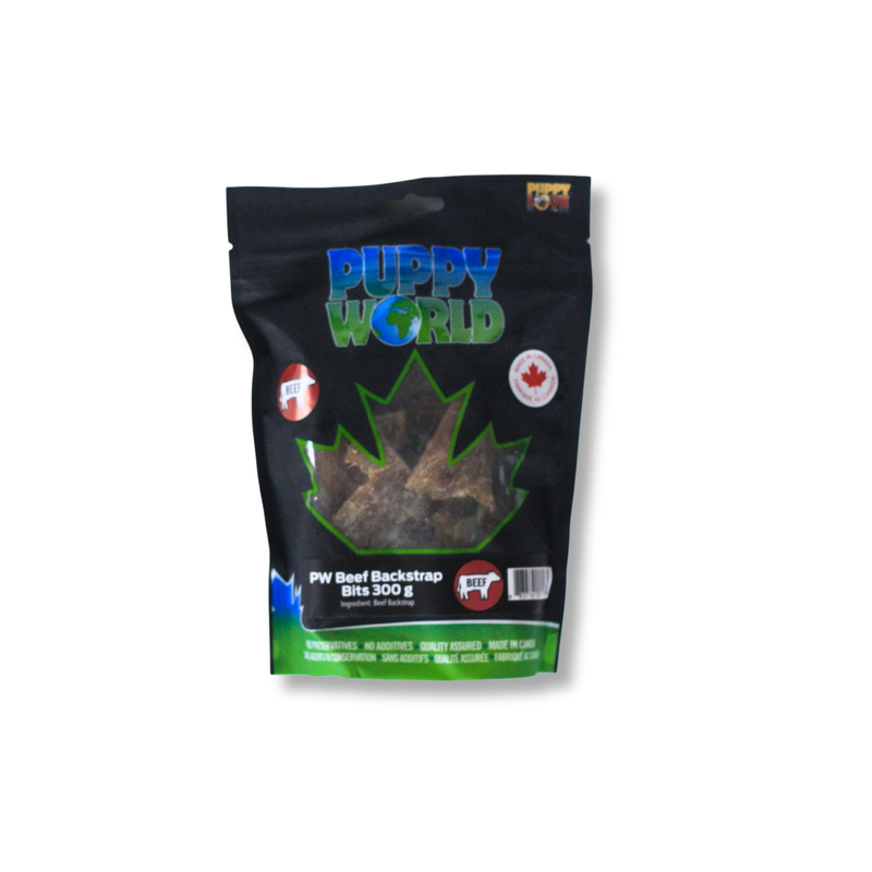 Puppy World Beef Backstrap Bits 300 grams