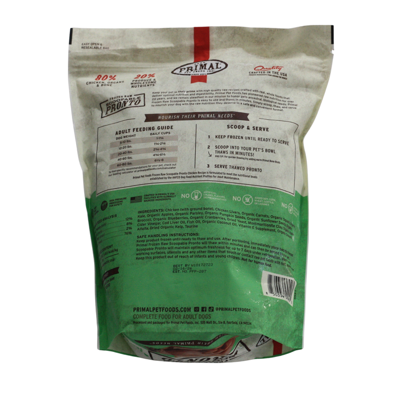 Primal Frozen Raw Pronto Chicken