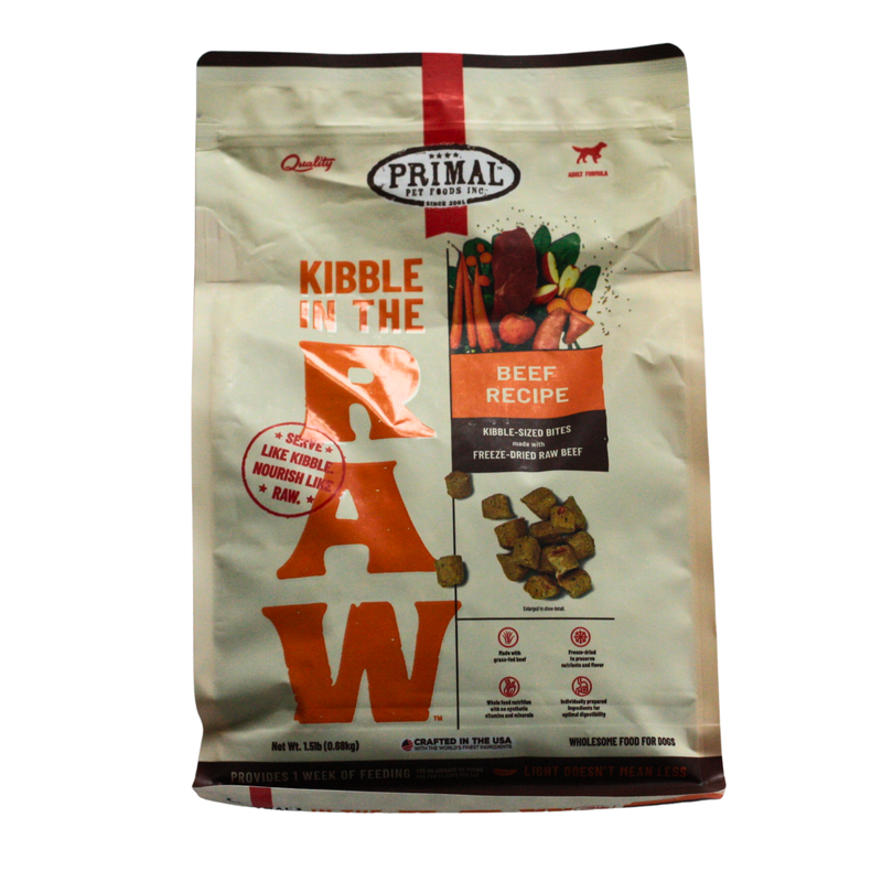 Primal Kibble in the Raw Beef (1.5 lb bag)