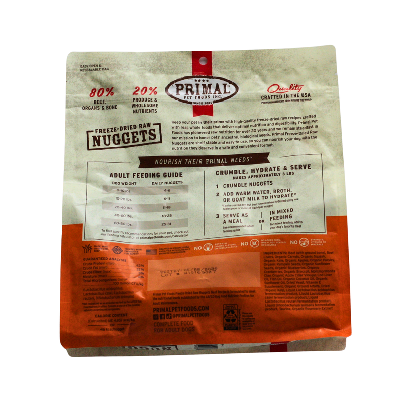 Primal Freeze Dried Nuggets Beef (14 oz bag)