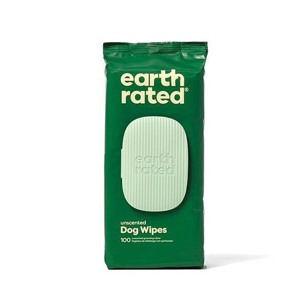 Earth Rated Compostable Pet Wipes Unscented 8 x 8" - 100 pacik