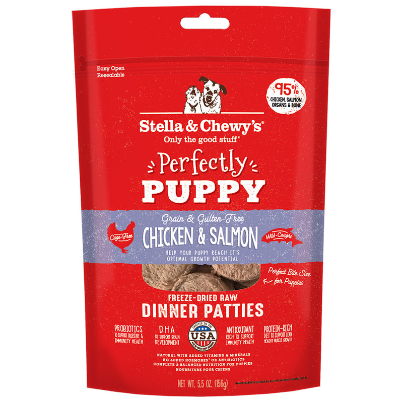 Stella & Chewy Perfectly Puppy Chicken & Salmon Freeze-Dried Raw Dinner Patties 5.5 oz
