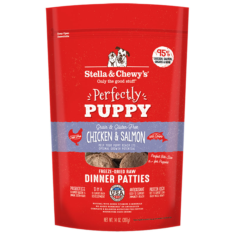 Stella & Chewy's Perfectly Puppy Chicken & Salmon Freeze-dried raw dinner patties 14 oz